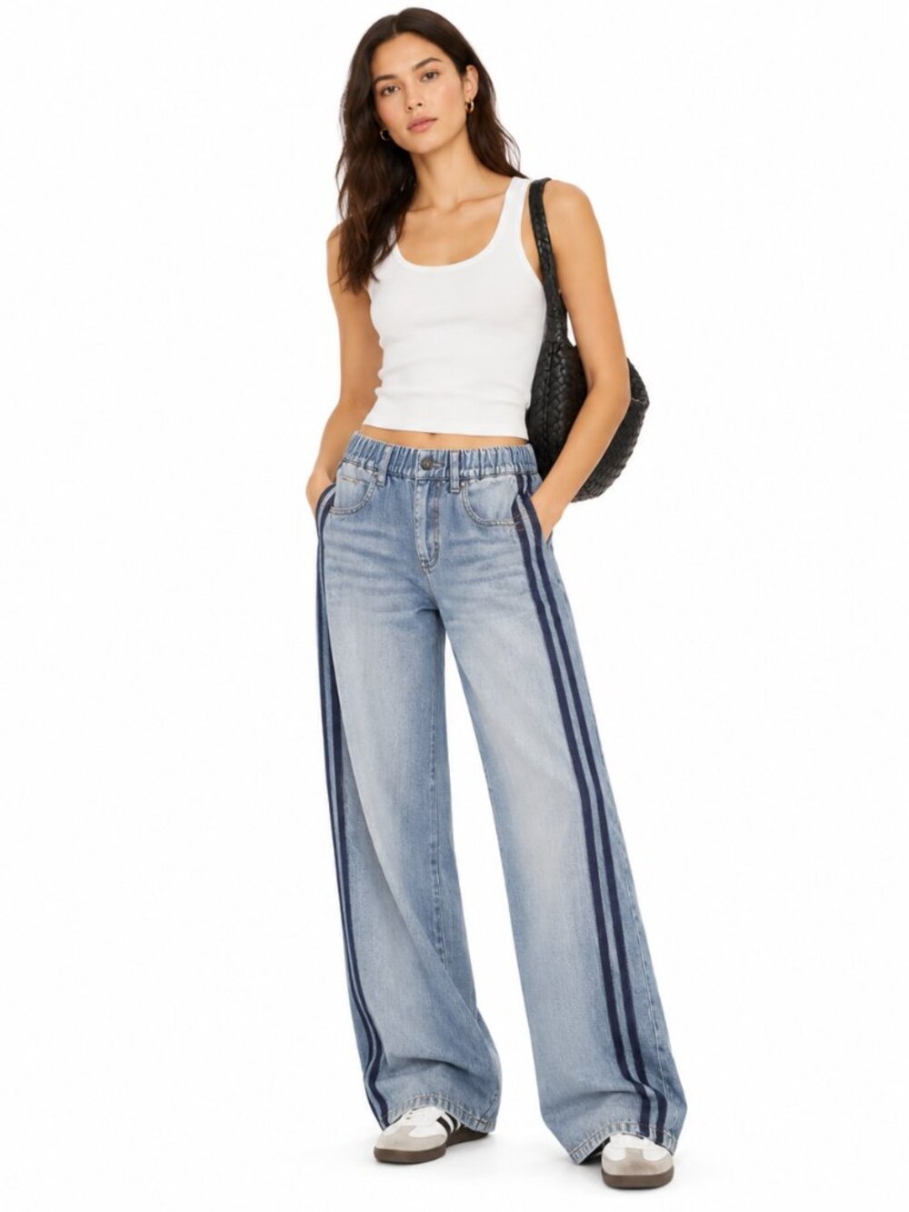 rag & bone Miramar Sport Stripe Track Pants Coney Blue XXS